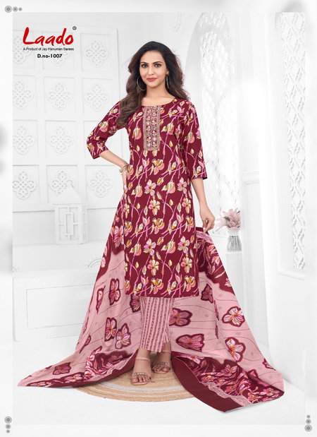 Malika Vol 1 by Laado Readymade Cotton Printed Daily Wear Kurti With Bottom Dupatta Online Wholesale